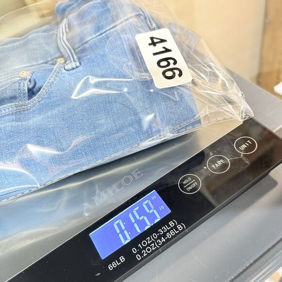 Mother Jeans Size 28 High Waisted Looker Crop Chill Blue Denim USA 5-Pocket - Picture 14 of 14